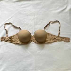 Maidenform strapless convertible push up bra beige 34c